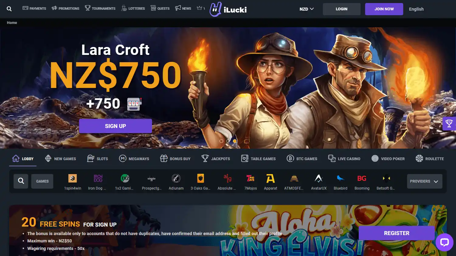 ilucki_casino_homepage_desktop iLUCKI Casino NZ